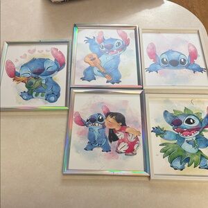 Adorable Blue and Pink Character Wall Art Set